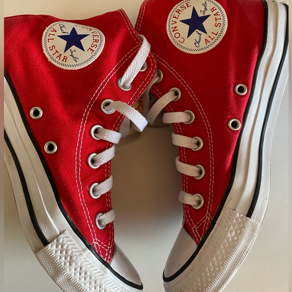Red high top converse 6.5